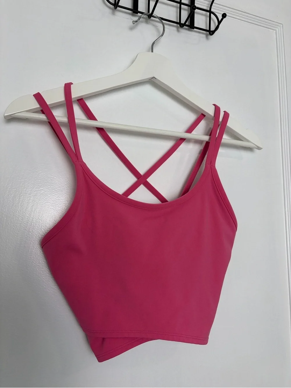 Peloton Bubblegum Pink Cadent Strappy Longline Sports Bra Crop Tank Top Athletic